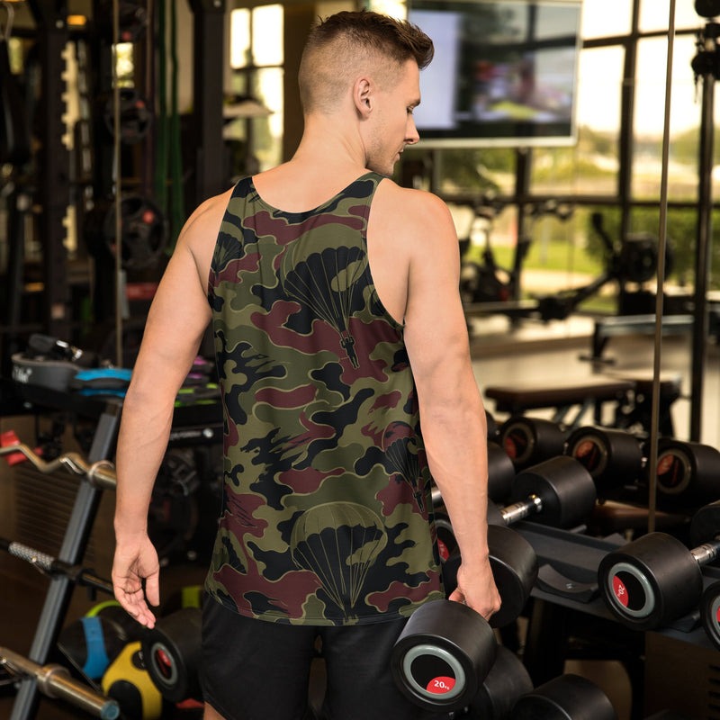 Airborne Maroon Drop CAMO Unisex Tank Top - Shirt