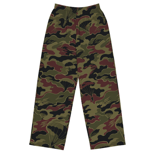 Airborne Maroon Drop CAMO Unisex Wide-Leg Leisure Pants - 2XS - Pant