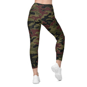 Airborne Maroon Drop CAMO Womens Leggings with Pockets - Women