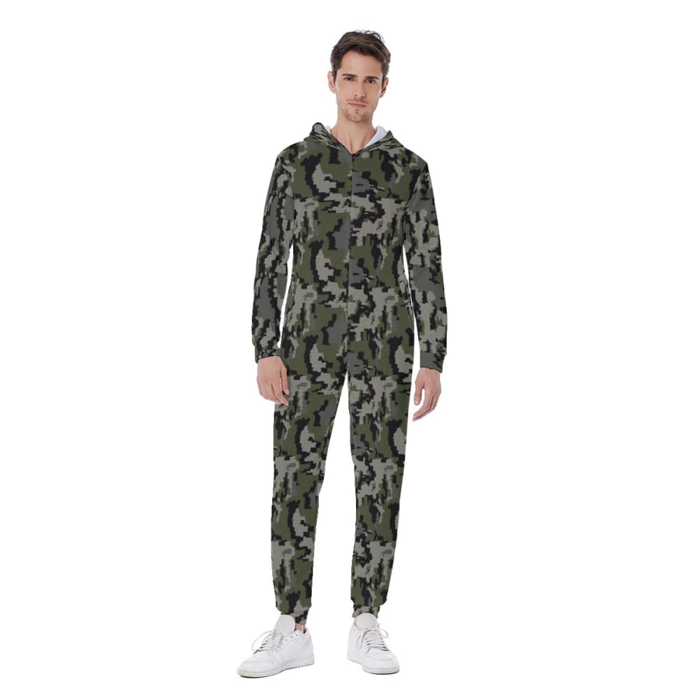 Alaska Alpine CAMO Men’s Hooded Jumpsuit - S / White - Mens Hooded Jumpsuit