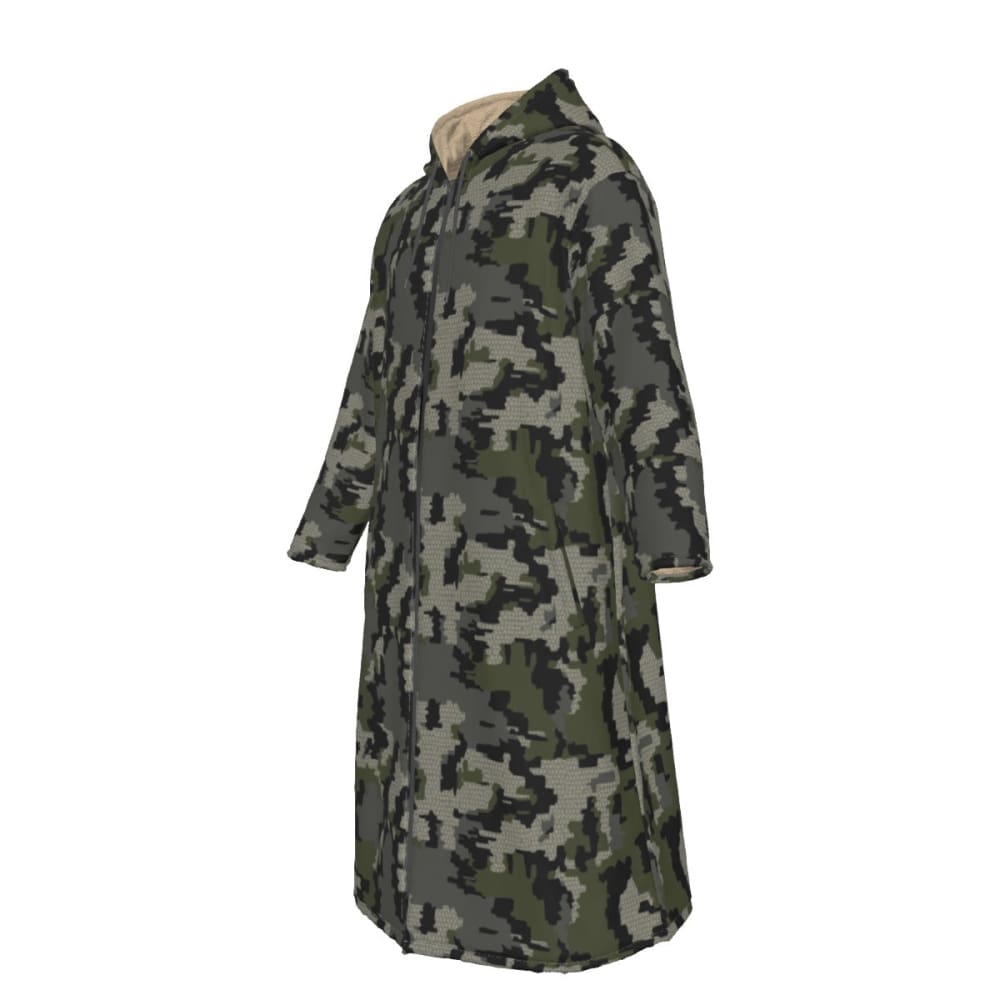 Alaska Alpine CAMO Men’s Sherpa Zip Up Long Coat - Mens Sherpa Zip Up Long Coat