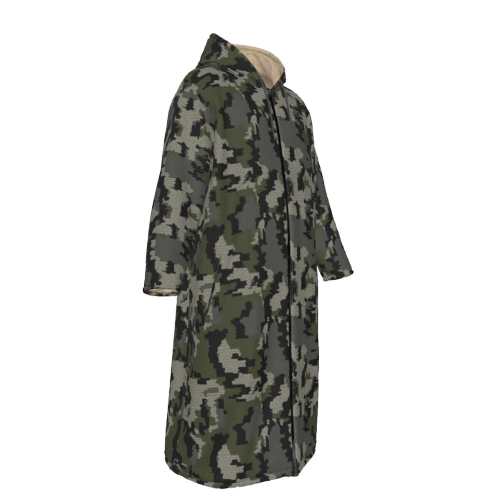 Alaska Alpine CAMO Men’s Sherpa Zip Up Long Coat - Mens Sherpa Zip Up Long Coat