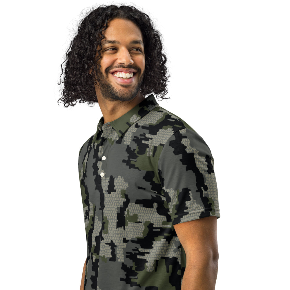 Alaska Alpine CAMO Men’s slim fit polo - Mens Slim Fit Polo