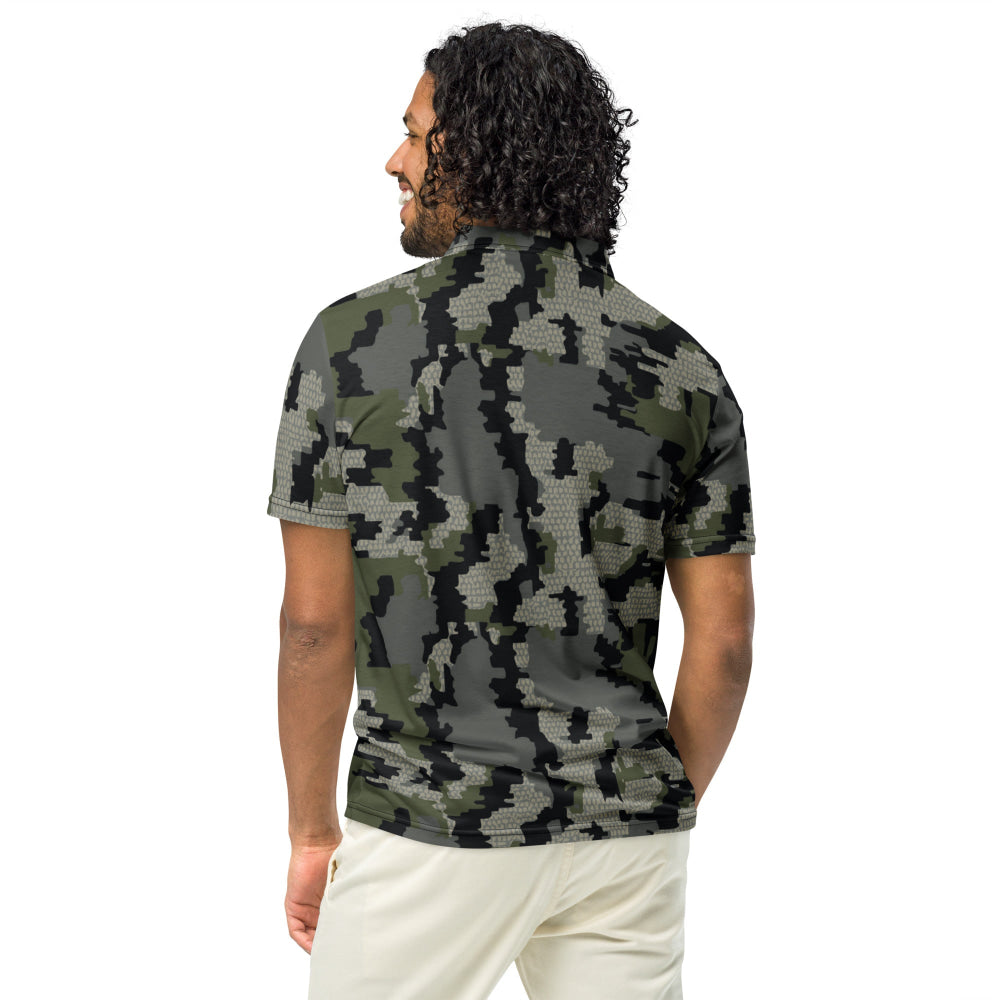 Alaska Alpine CAMO Men’s slim fit polo - Mens Slim Fit Polo