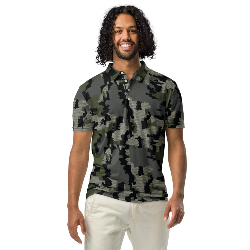 Alaska Alpine CAMO Men’s slim fit polo - Mens Slim Fit Polo