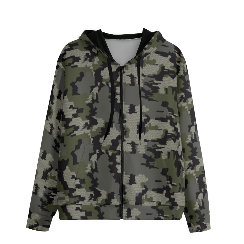 Alaska Alpine CAMO Unisex 100% Cotton Zip Hoodie - XS / White