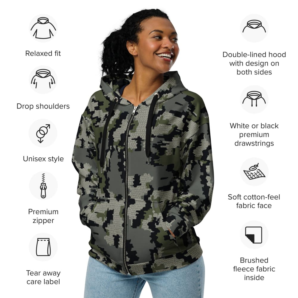 Alaska Alpine CAMO Unisex zip hoodie