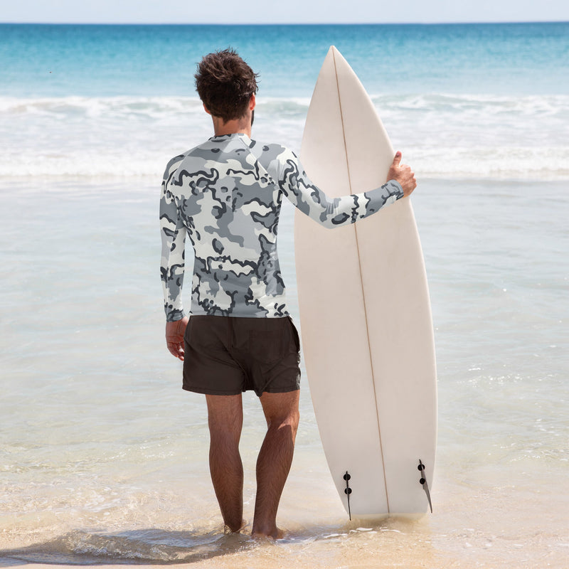 Alaska Chocolate Chip Arctic CAMO Mens Long-Sleeve Rash Guard - LS