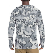 Alaska Chocolate Chip Arctic CAMO Mens Sunscreen Sports Hoodie With Thumb Holes