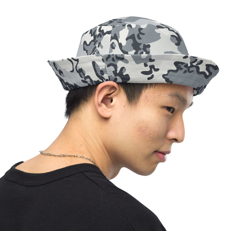 Alaska Chocolate Chip Arctic CAMO Reversible Bucket Hat - Head