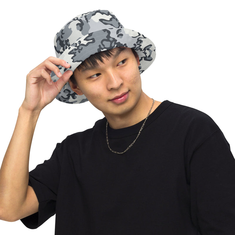 Alaska Chocolate Chip Arctic CAMO Reversible Bucket Hat - Head