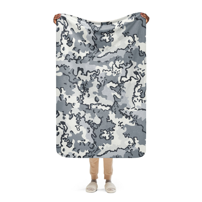 Alaska Chocolate Chip Arctic CAMO Sherpa Blanket - 37″×57″