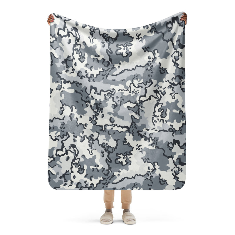 Alaska Chocolate Chip Arctic CAMO Sherpa Blanket - 50″×60″