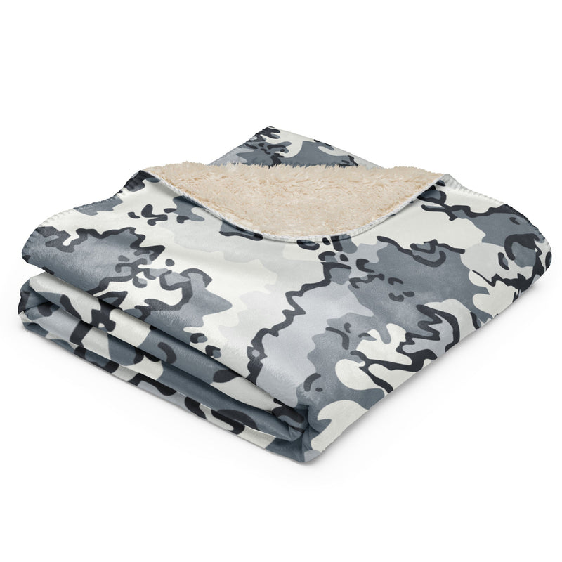 Alaska Chocolate Chip Arctic CAMO Sherpa Blanket