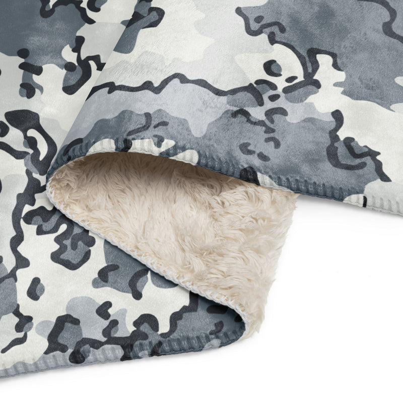 Alaska Chocolate Chip Arctic CAMO Sherpa Blanket