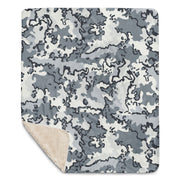 Alaska Chocolate Chip Arctic CAMO Sherpa Blanket
