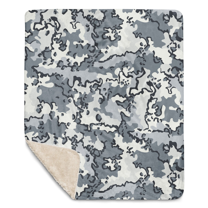Alaska Chocolate Chip Arctic CAMO Sherpa Blanket