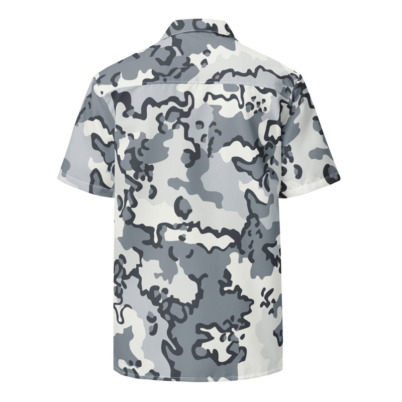 Alaska Chocolate Chip Arctic CAMO Unisex Short-Sleeve Button Shirt - Button-Up