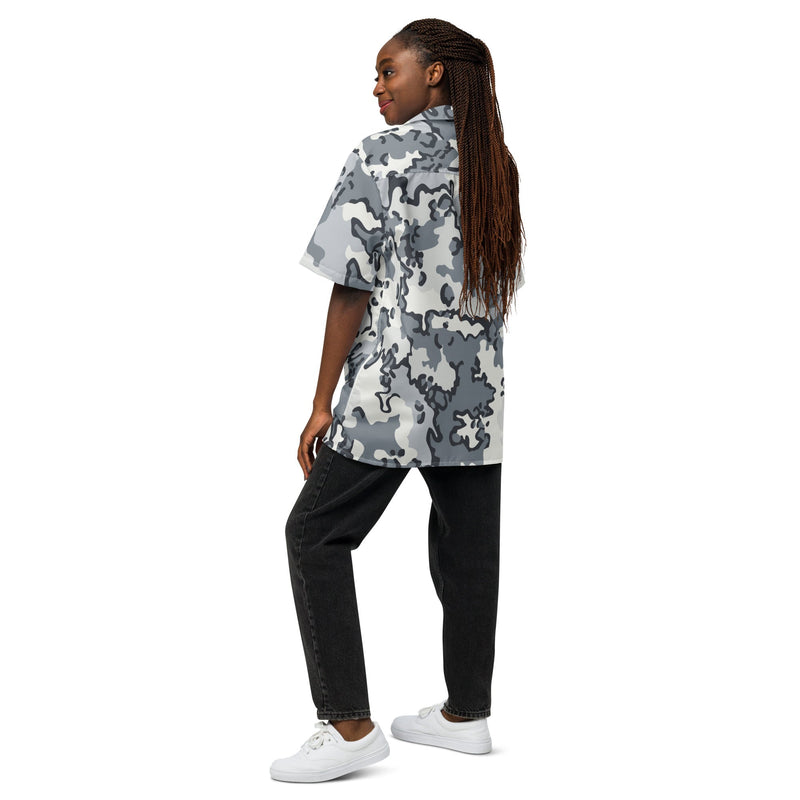 Alaska Chocolate Chip Arctic CAMO Unisex Short-Sleeve Button Shirt - Button-Up