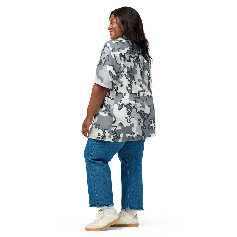 Alaska Chocolate Chip Arctic CAMO Unisex Short-Sleeve Button Shirt - Button-Up