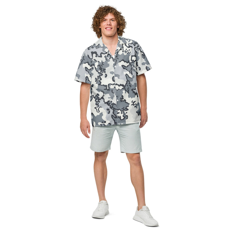 Alaska Chocolate Chip Arctic CAMO Unisex Short-Sleeve Button Shirt - Button-Up
