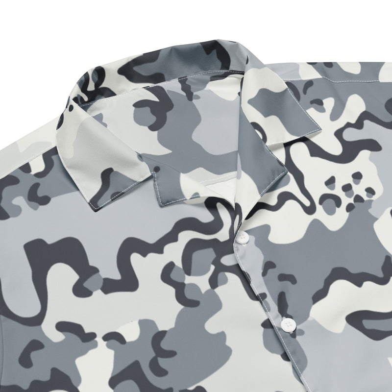 Alaska Chocolate Chip Arctic CAMO Unisex Short-Sleeve Button Shirt - Button-Up