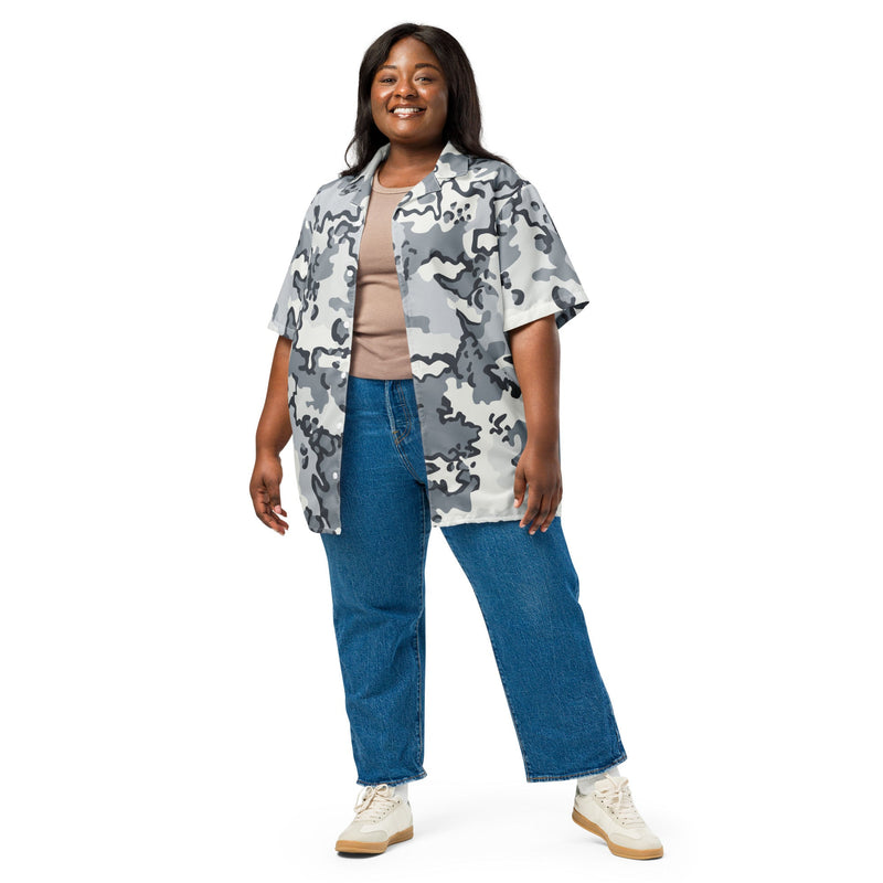 Alaska Chocolate Chip Arctic CAMO Unisex Short-Sleeve Button Shirt - Button-Up