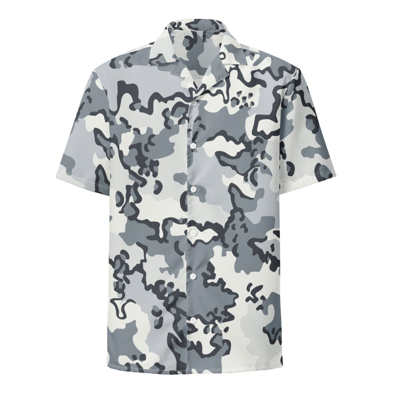 Alaska Chocolate Chip Arctic CAMO Unisex Short-Sleeve Button Shirt - Button-Up