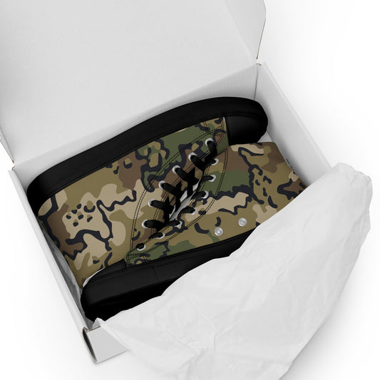 Alaska Chocolate Chip Multi-terrain CAMO Mens high top canvas shoes - High Top Canvas Shoes