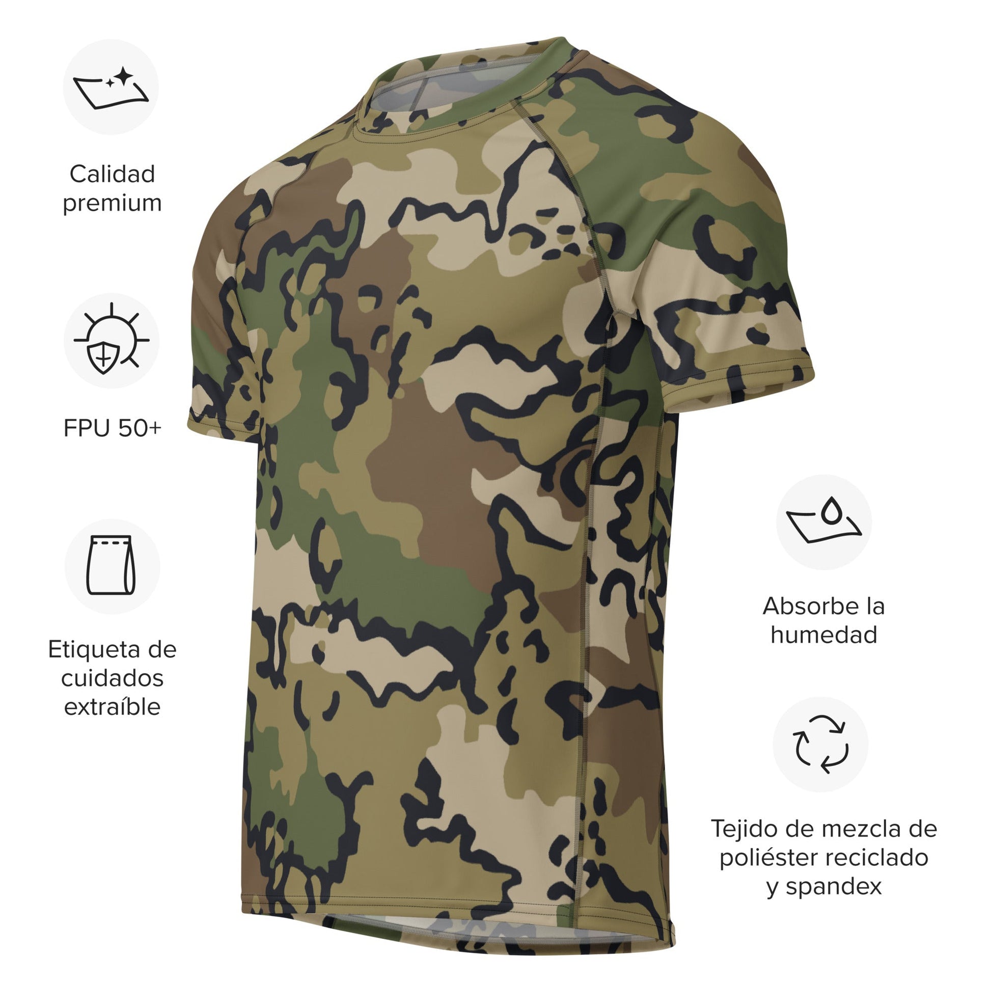 Alaska Chocolate Chip Multi-terrain CAMO Mens Short-Sleeve Rash Guard - Short-sleeve Guards