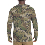 Alaska Chocolate Chip Multi-terrain CAMO Mens Sunscreen Sports Hoodie With Thumb Holes