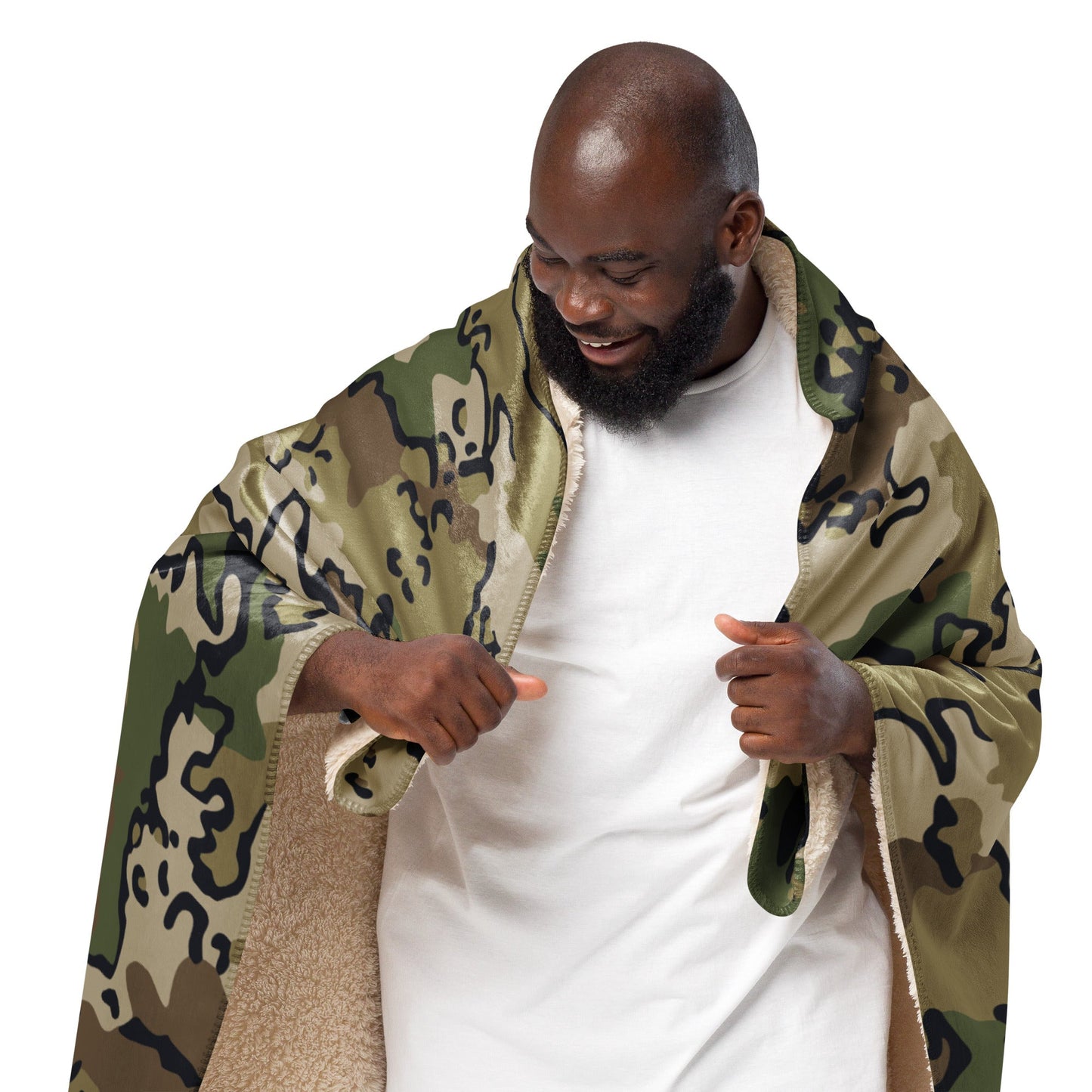 Alaska Chocolate Chip Multi-terrain CAMO Sherpa Blanket