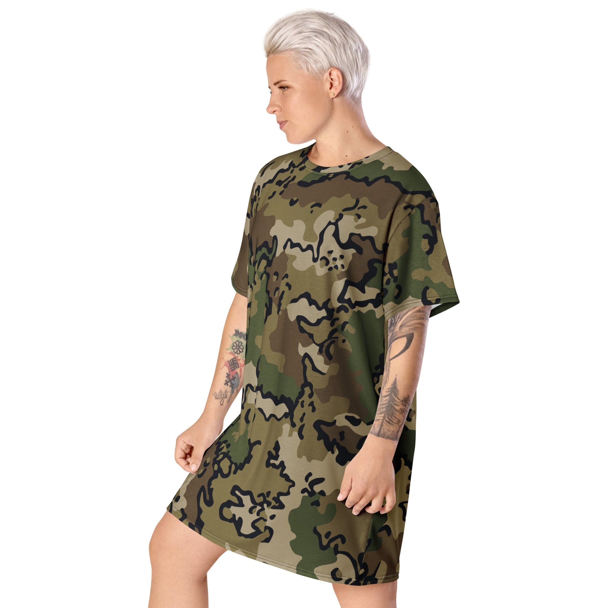 Alaska Chocolate Chip Multi-terrain CAMO T-shirt dress - Womens T-Shirt Dresses