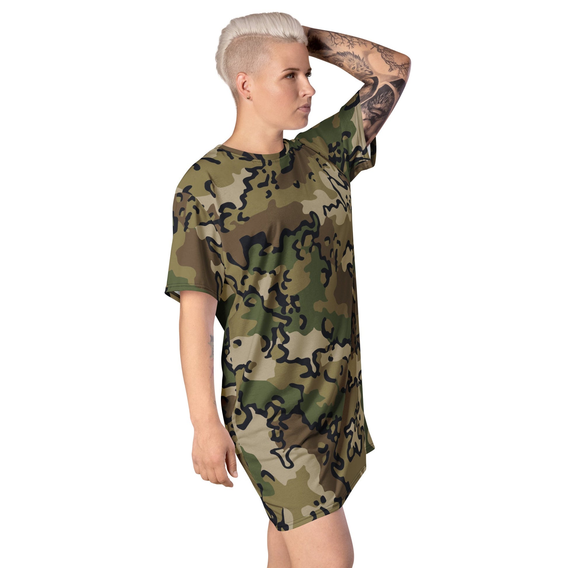 Alaska Chocolate Chip Multi-terrain CAMO T-shirt dress - Womens T-Shirt Dresses