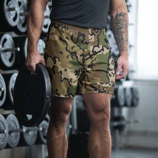 Alaska Chocolate Chip Multi-terrain CAMO Unisex Athletic Long Shorts - 2XS
