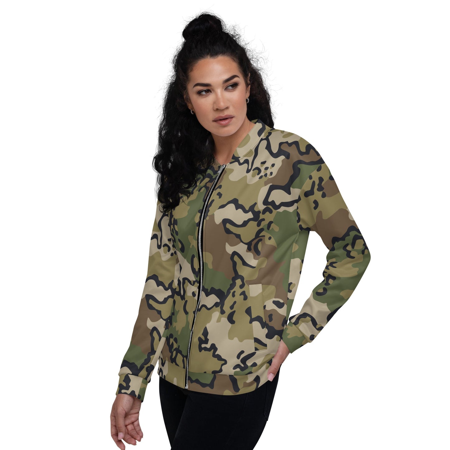 Alaska Chocolate Chip Multi-terrain CAMO Unisex Bomber Jacket - Jackets