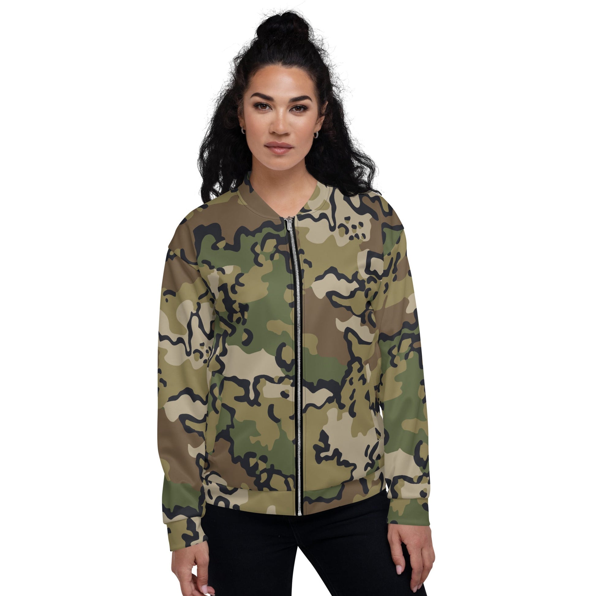 Alaska Chocolate Chip Multi-terrain CAMO Unisex Bomber Jacket - Jackets