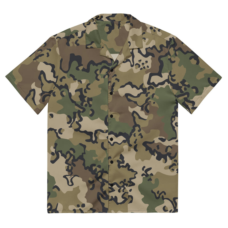 Alaska Chocolate Chip Multi-terrain CAMO Unisex Short-Sleeve Button Shirt - 2XS