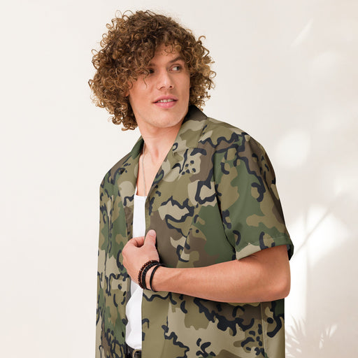Alaska Chocolate Chip Multi-terrain CAMO Unisex Short-Sleeve Button Shirt