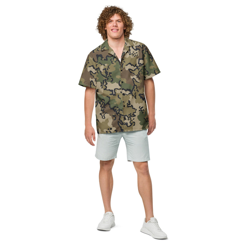 Alaska Chocolate Chip Multi-terrain CAMO Unisex Short-Sleeve Button Shirt