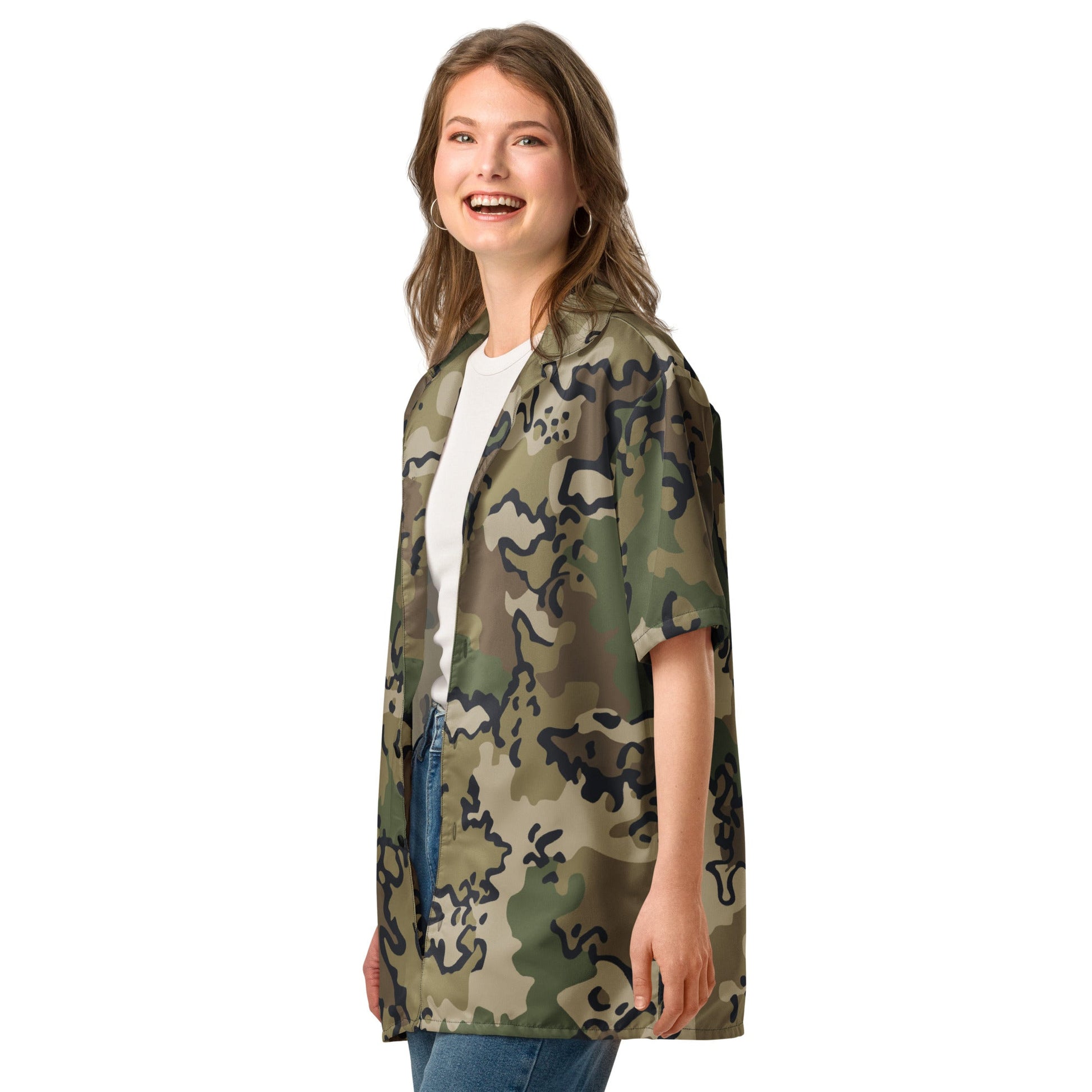 Alaska Chocolate Chip Multi-terrain CAMO Unisex button shirt - Button Shirts