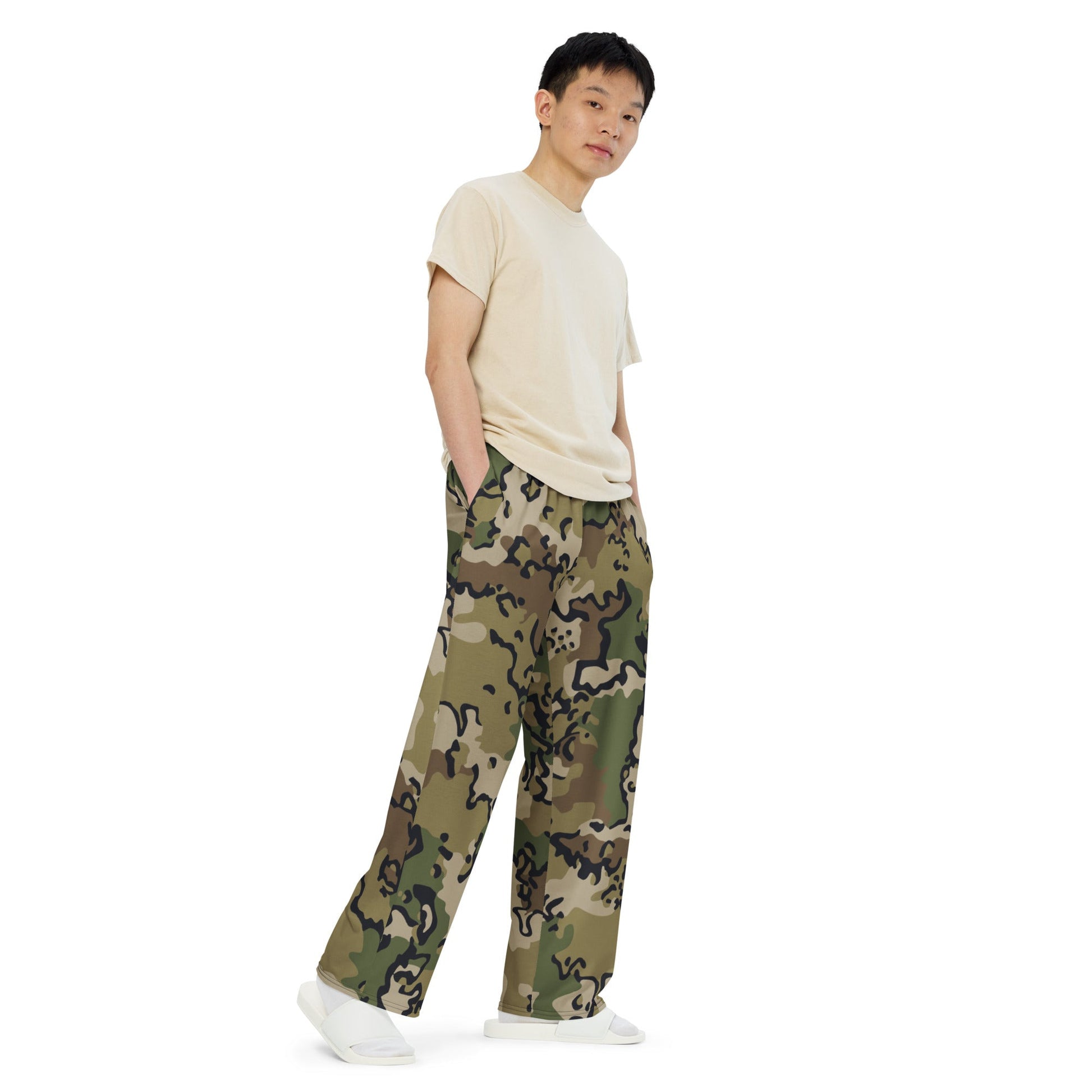 Alaska Chocolate Chip Multi-terrain CAMO unisex wide-leg pants - Wide-leg Pants