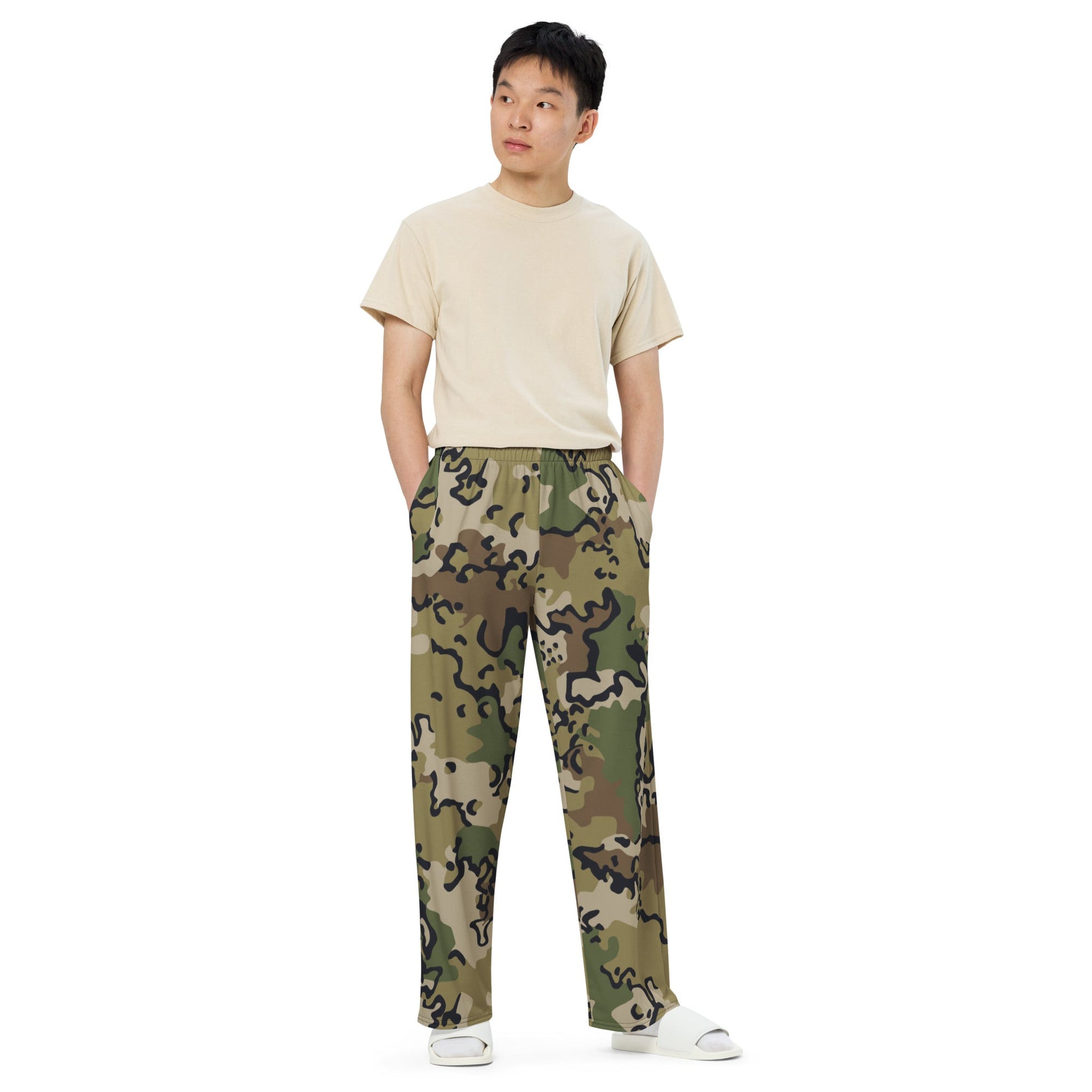 Alaska Chocolate Chip Multi-terrain CAMO unisex wide-leg pants - Wide-leg Pants