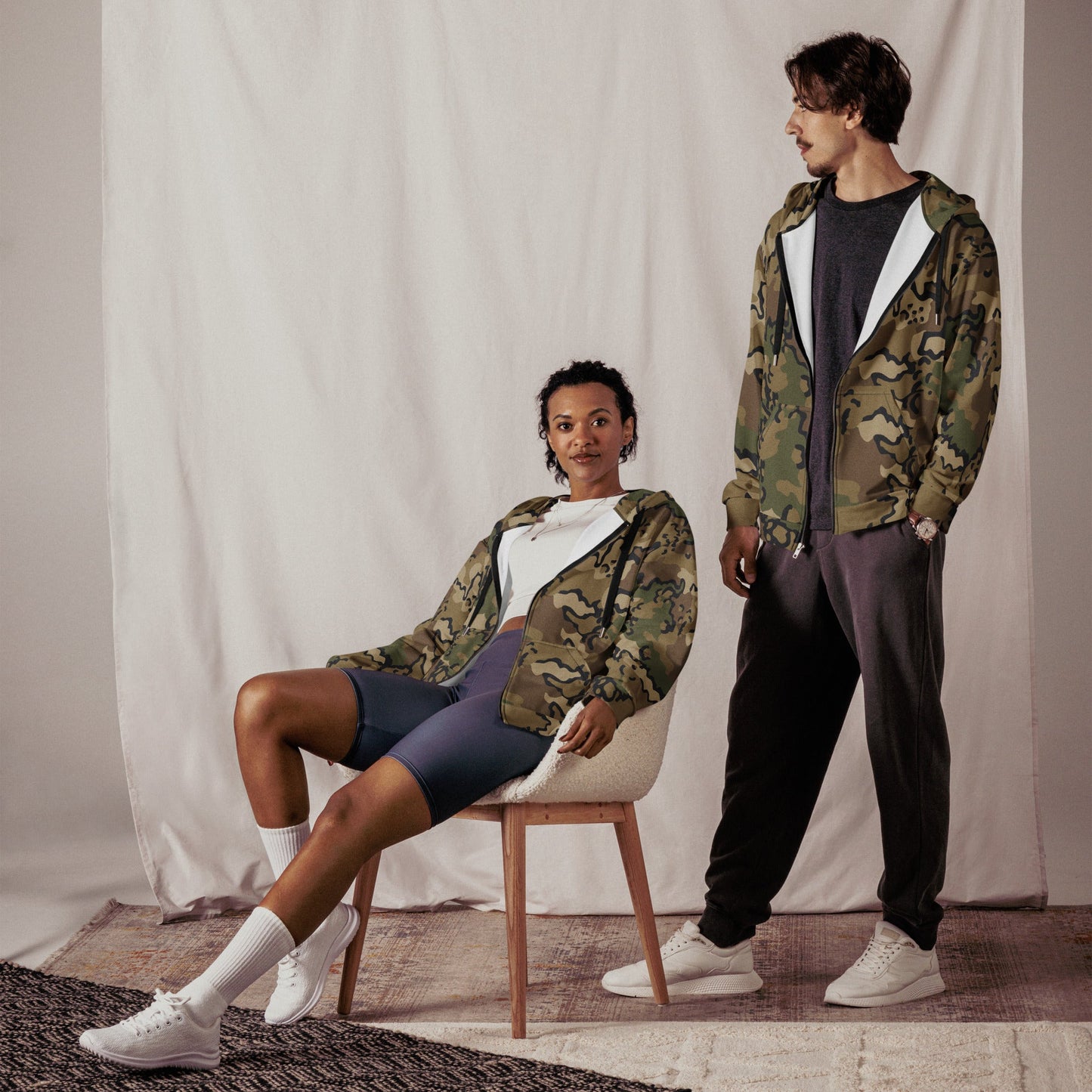 Alaska Chocolate Chip Multi-terrain CAMO Unisex zip hoodie - Zip Hoodies