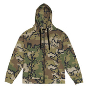 Alaska Chocolate Chip Multi-terrain CAMO Unisex Zip Hoodie - 2XS