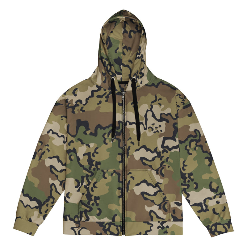 Alaska Chocolate Chip Multi-terrain CAMO Unisex Zip Hoodie - 2XS