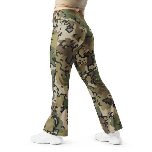 Alaska Chocolate Chip Multi-terrain CAMO Womens Flare Leggings - 2XS