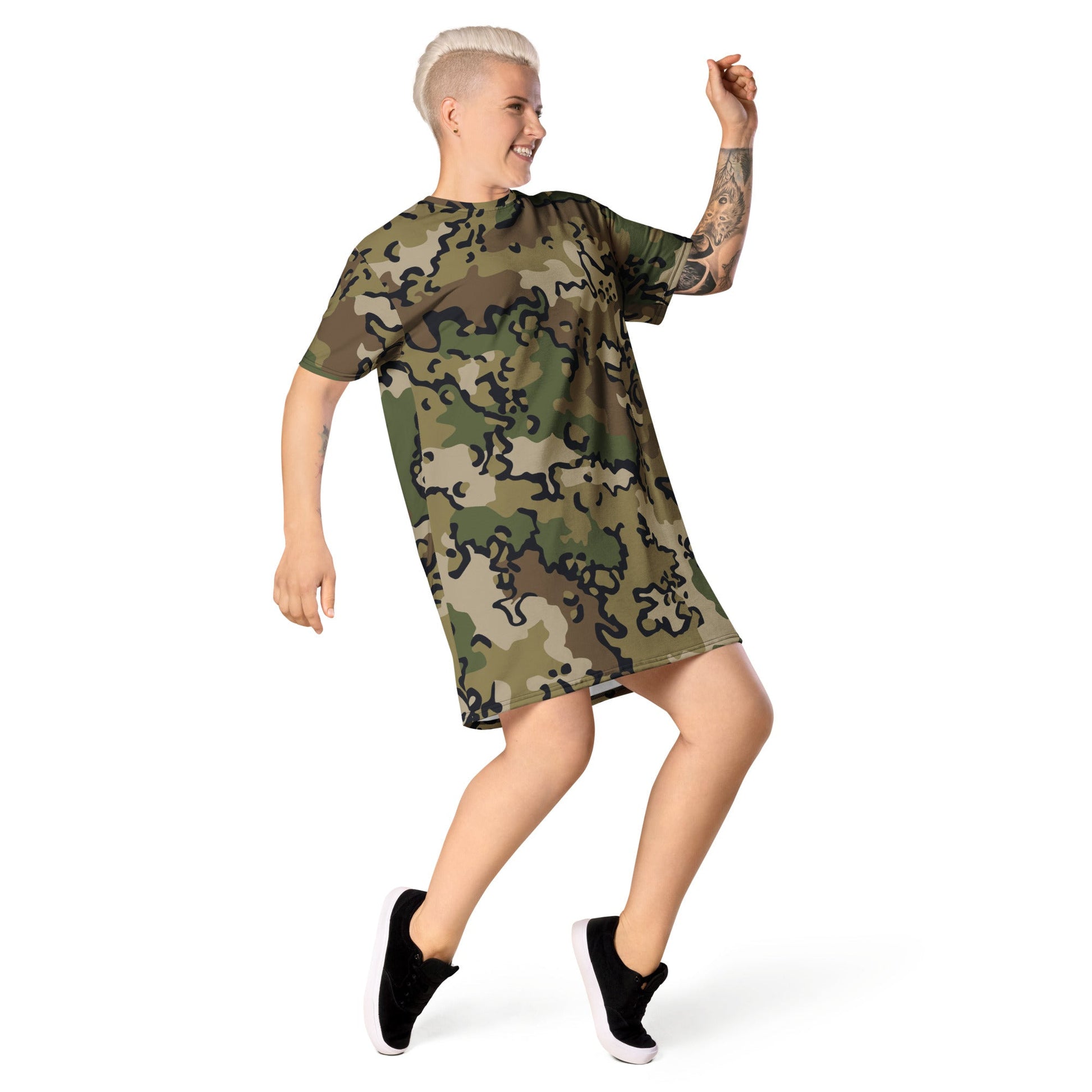 Alaska Chocolate Chip Multi-terrain CAMO Womens T-Shirt Dress