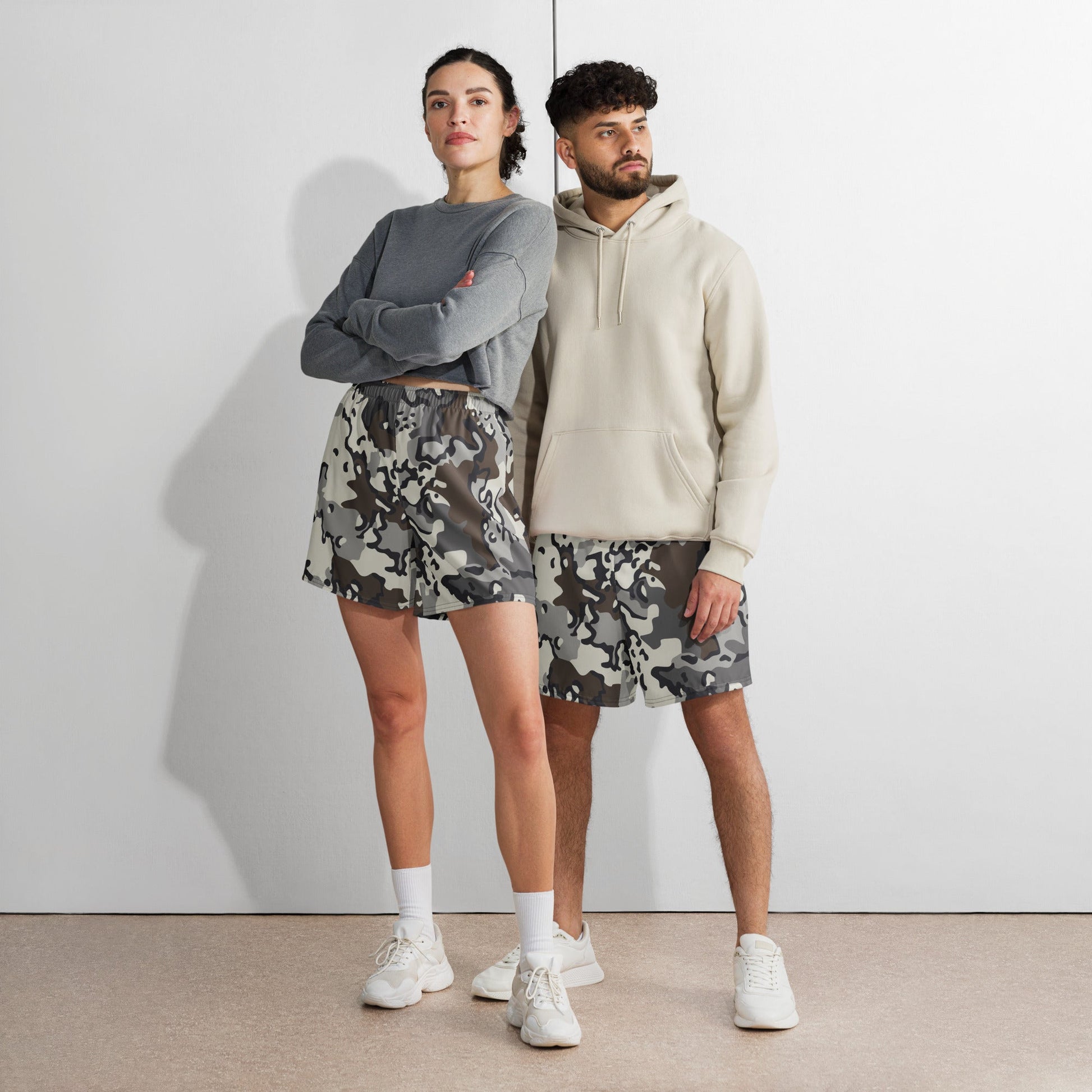 Alaska Chocolate Chip Tundra CAMO Athletic Long Shorts