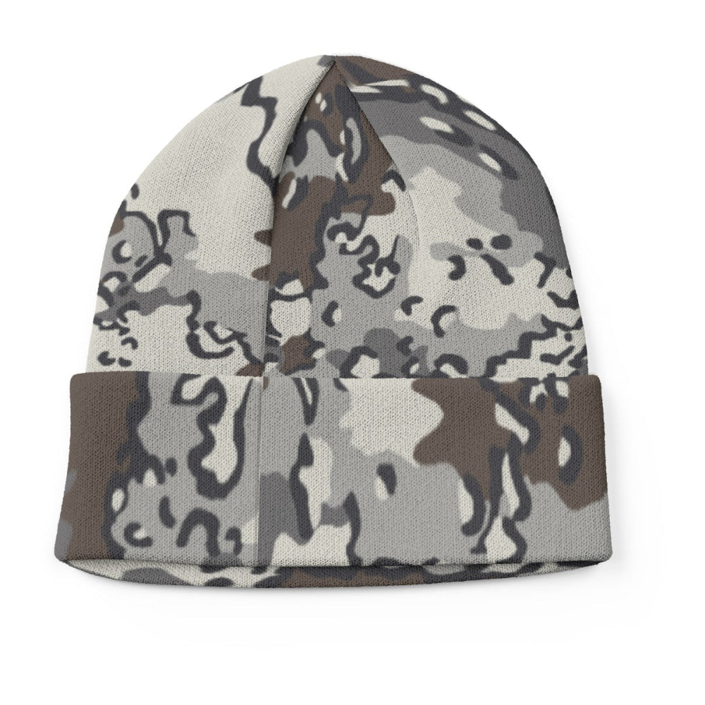 Alaska Chocolate Chip Tundra CAMO Knitted Beanie - U / White